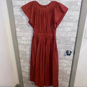 Ulla johnson burnt orange floral dress sz 2 #E2